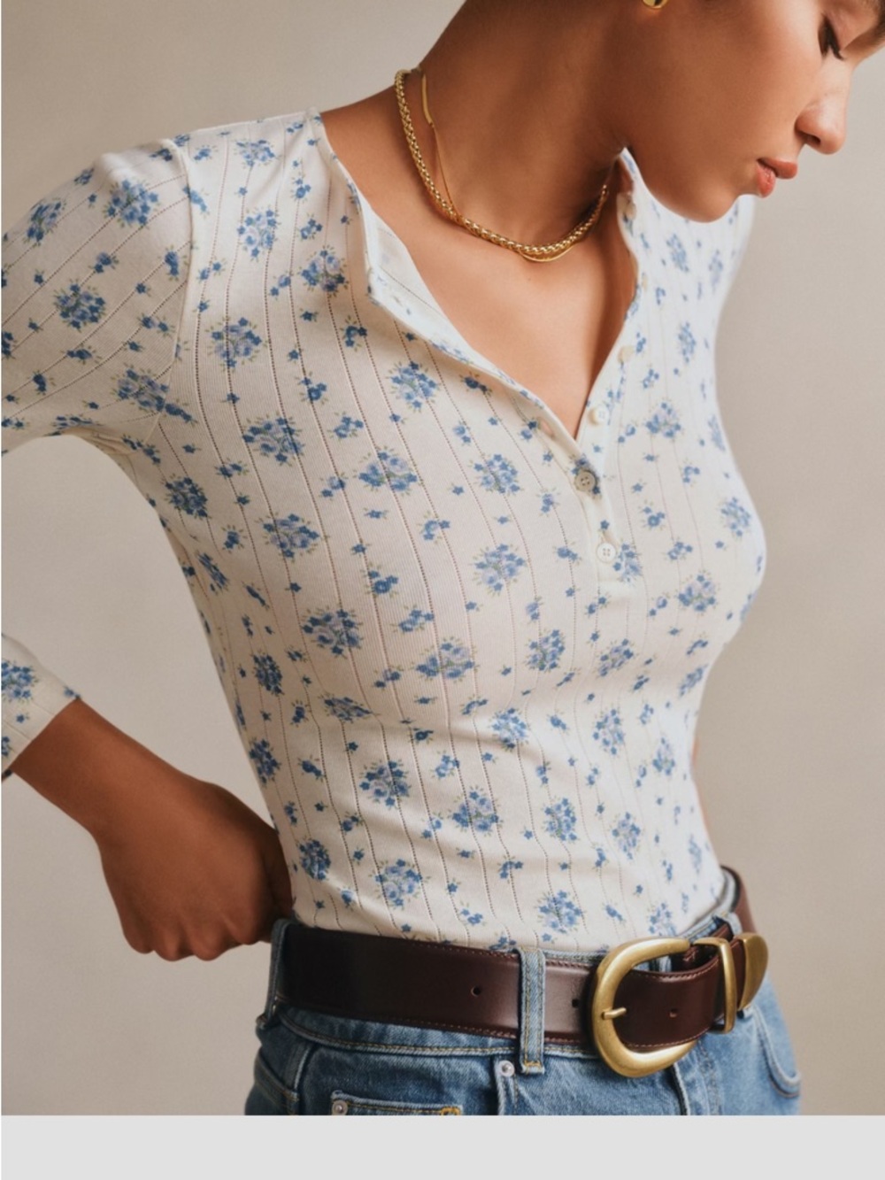 Sezane Leane T-shirt in Country Blue